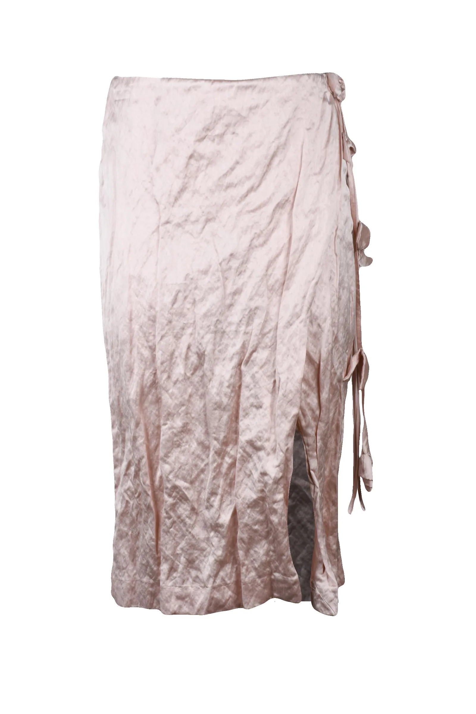 Gonna Longuette in Satin Rosa