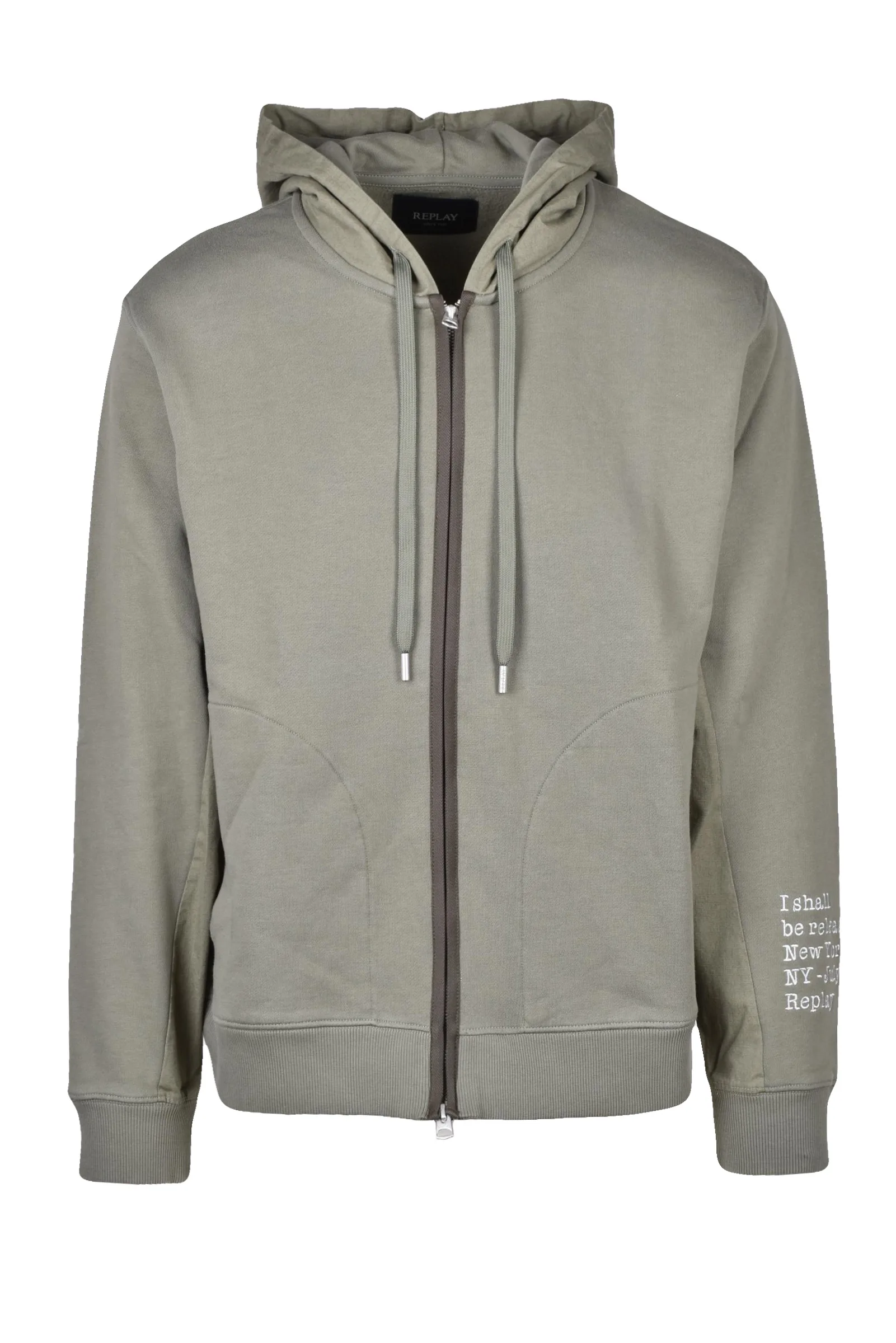 Felpa con Cappuccio e Zip Verde