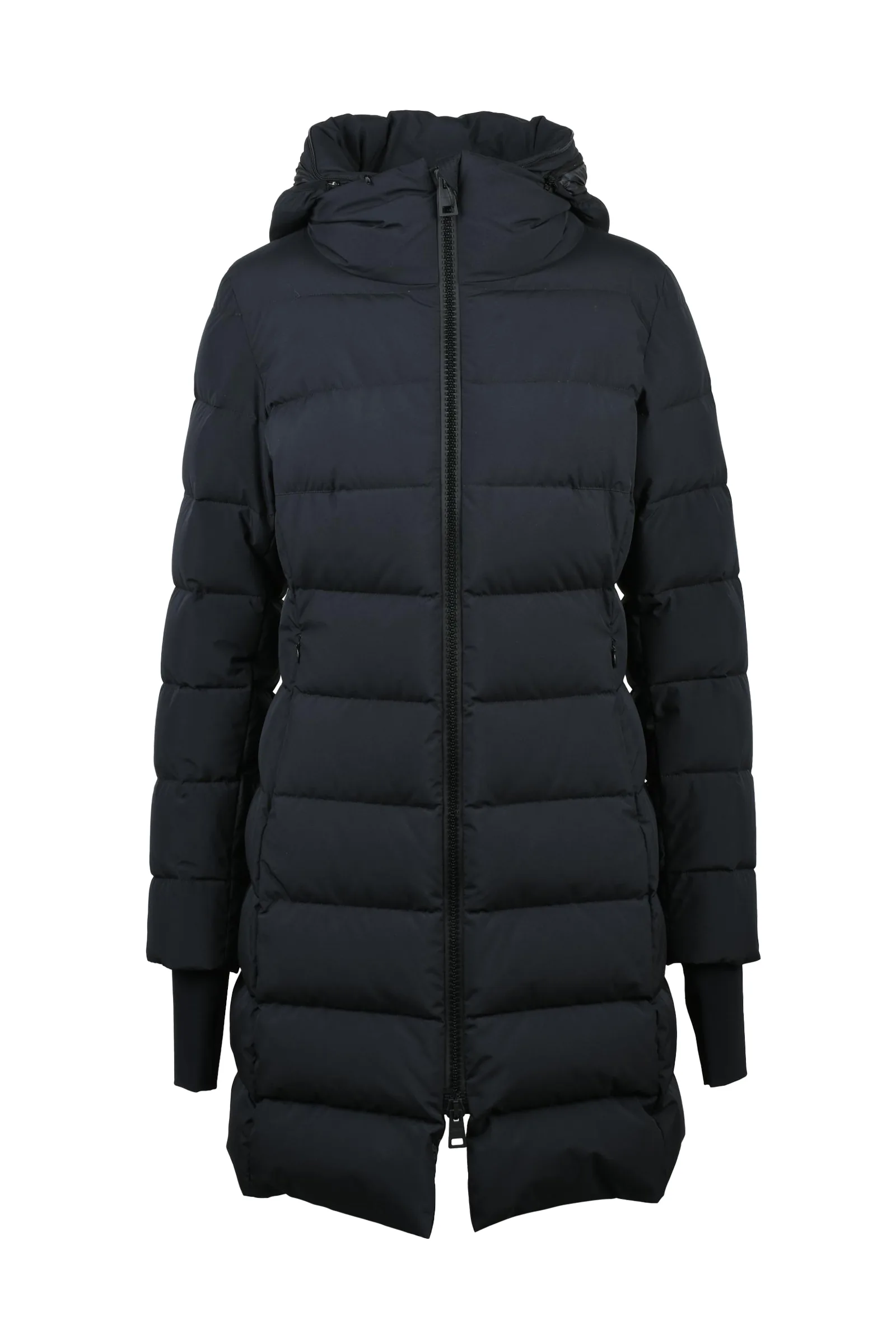 Lange schwarze Daunenjacke