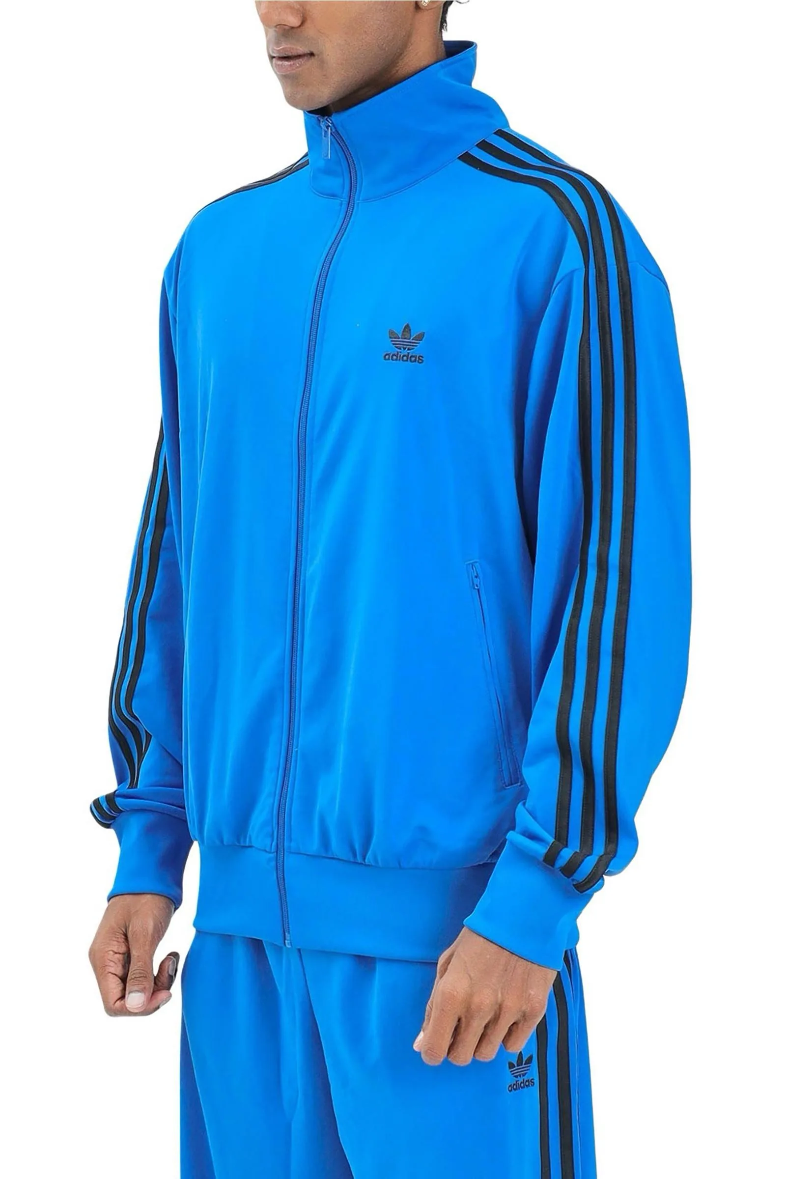 Moletom com zíper azul claro