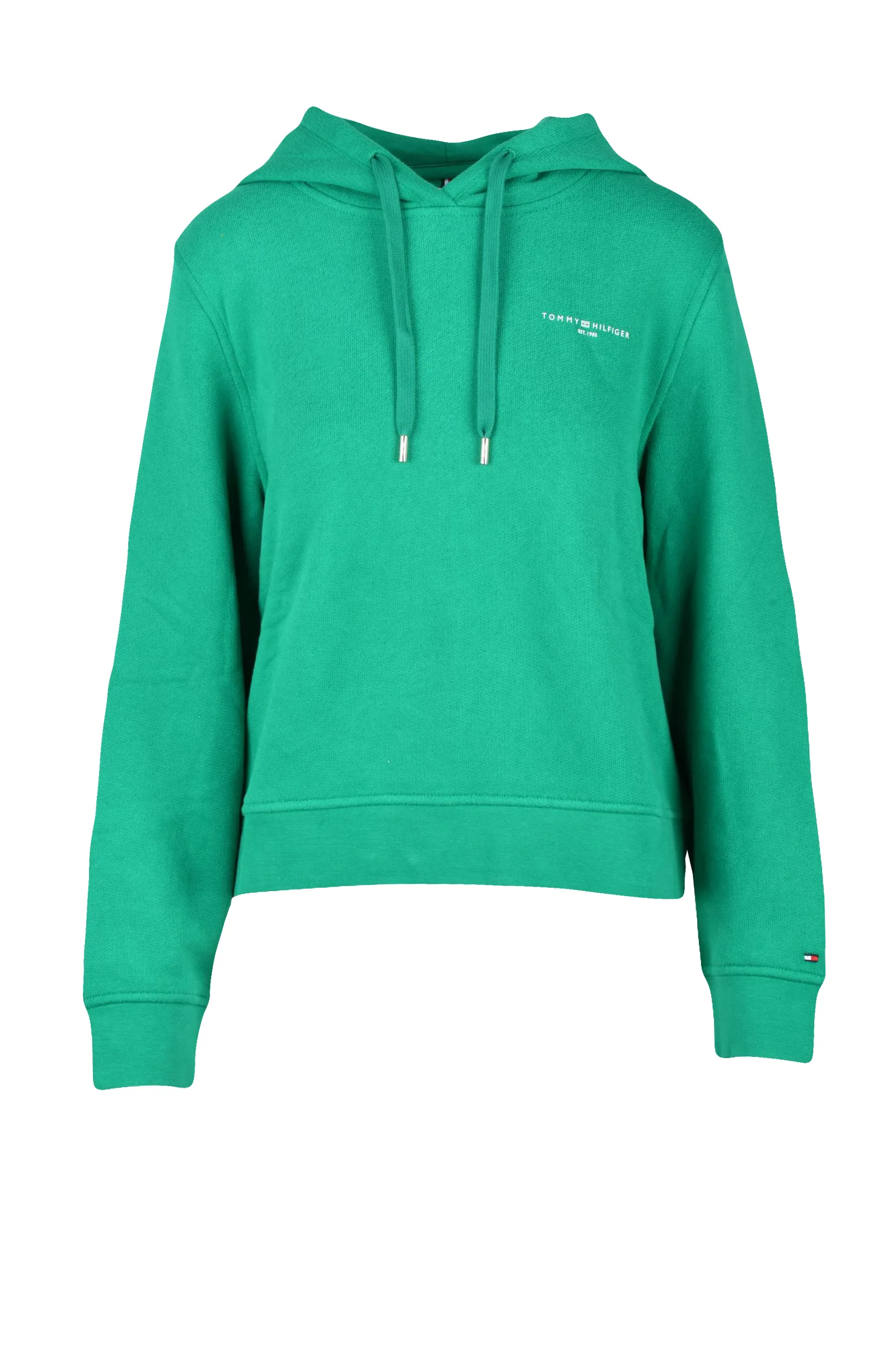 Felpa Corta con Cappuccio Verde