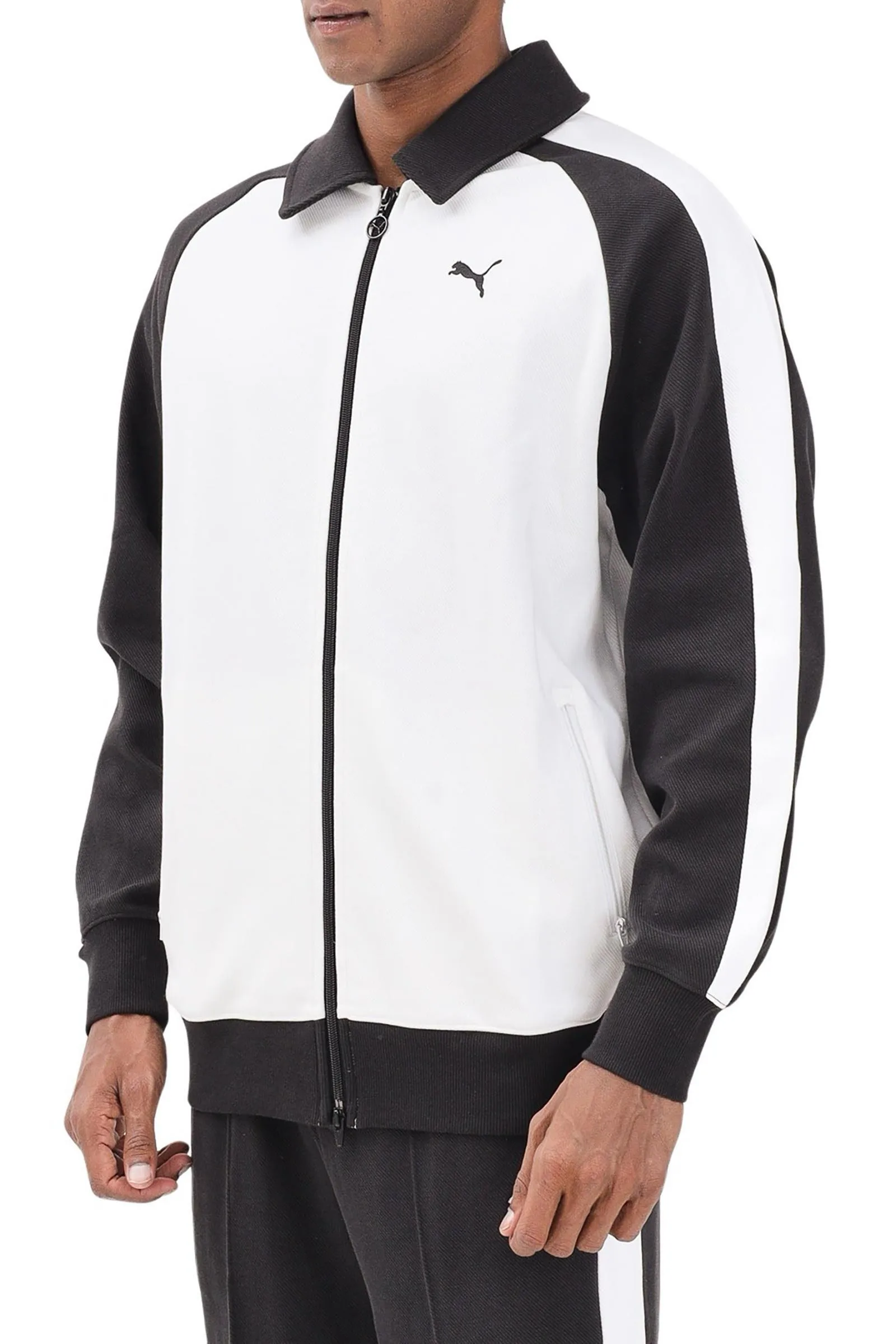 Felpa con zip Bianco