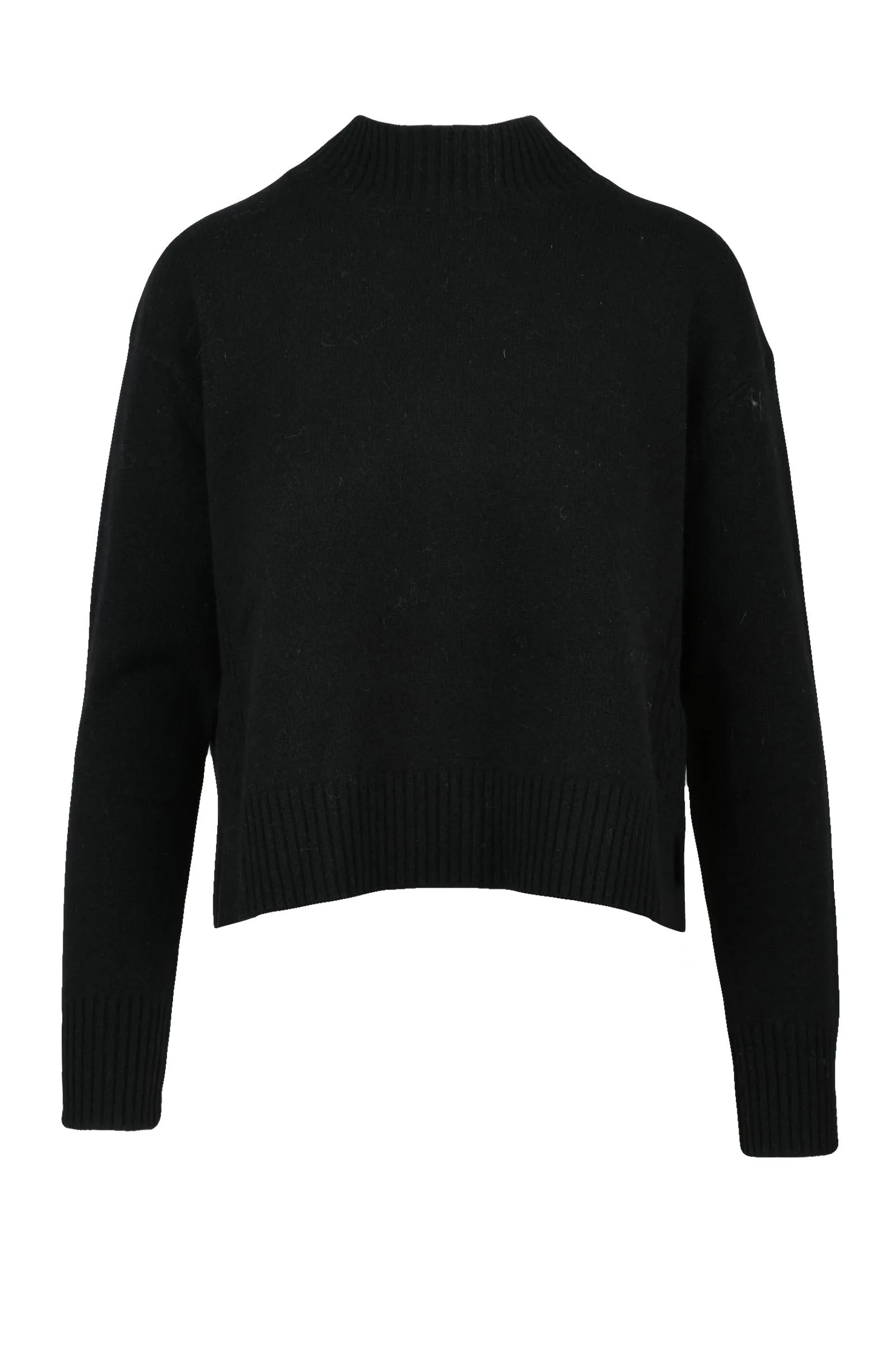 Schwarze Strickmode mit Stehkragen