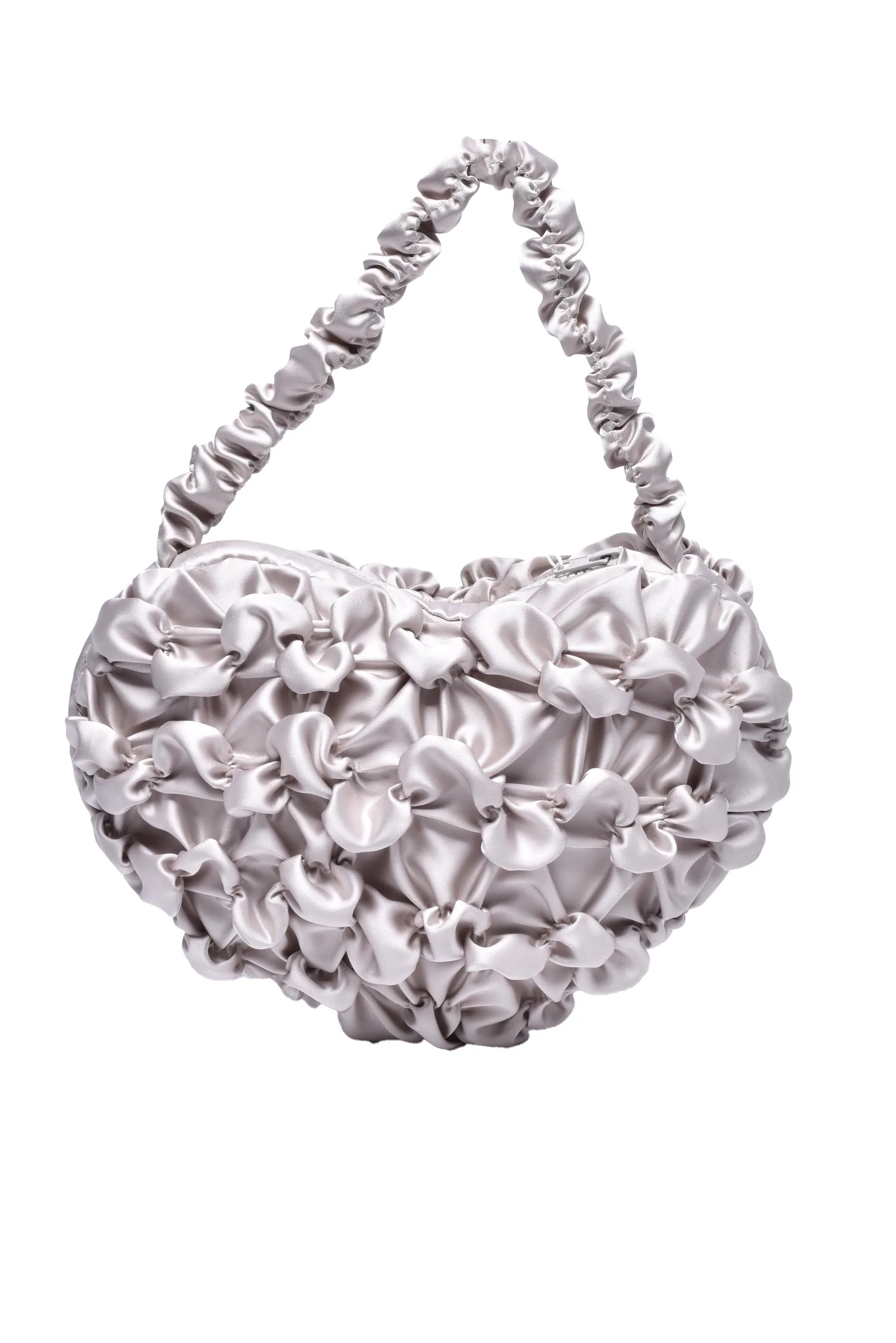 Borsa a Spalla in Satin Grigio