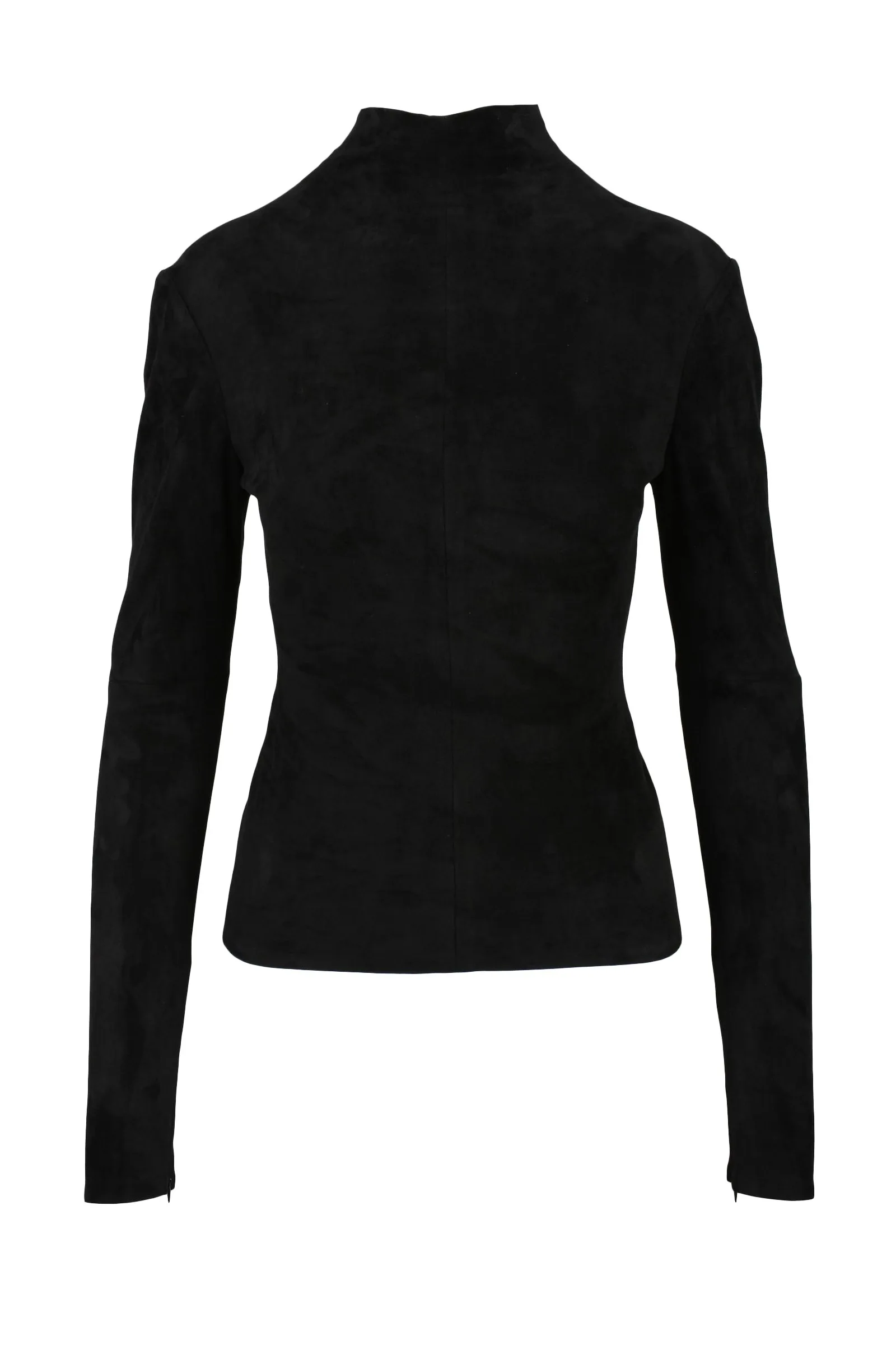 Blusa Lupetto in Suede Nero