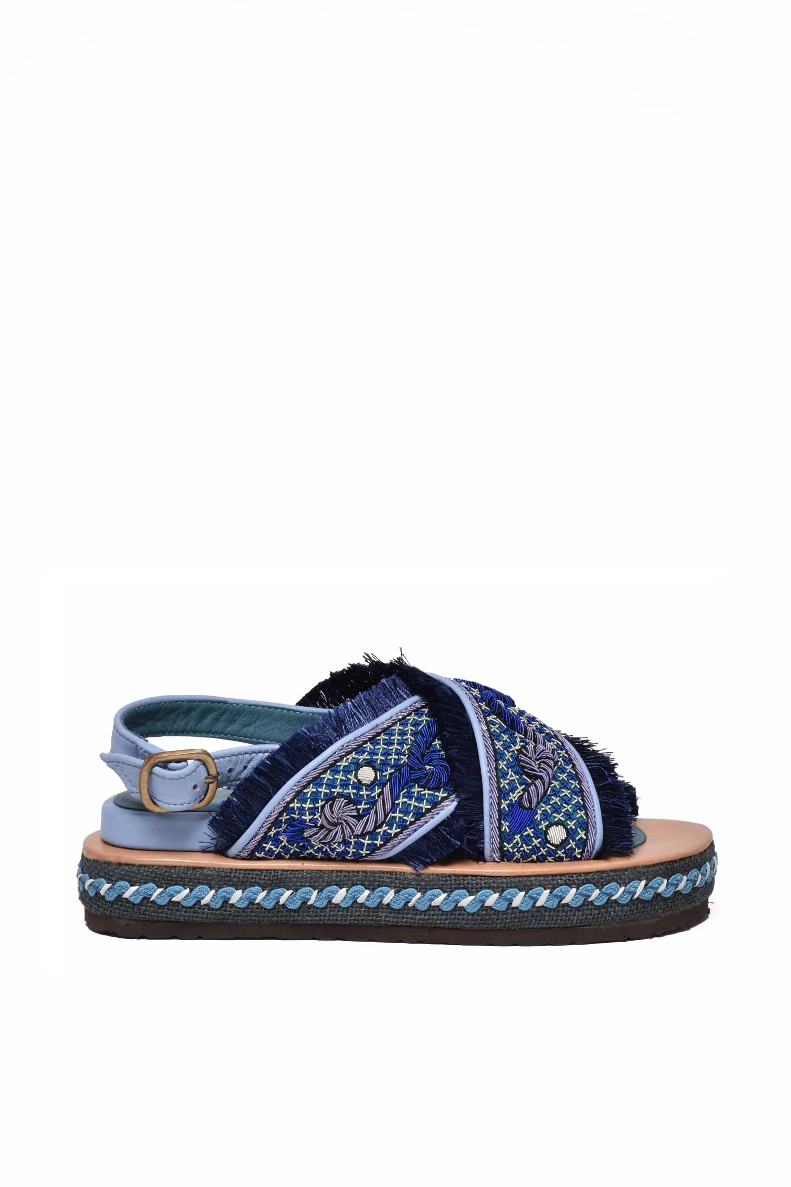 Sandalo Con Cinturino Blu