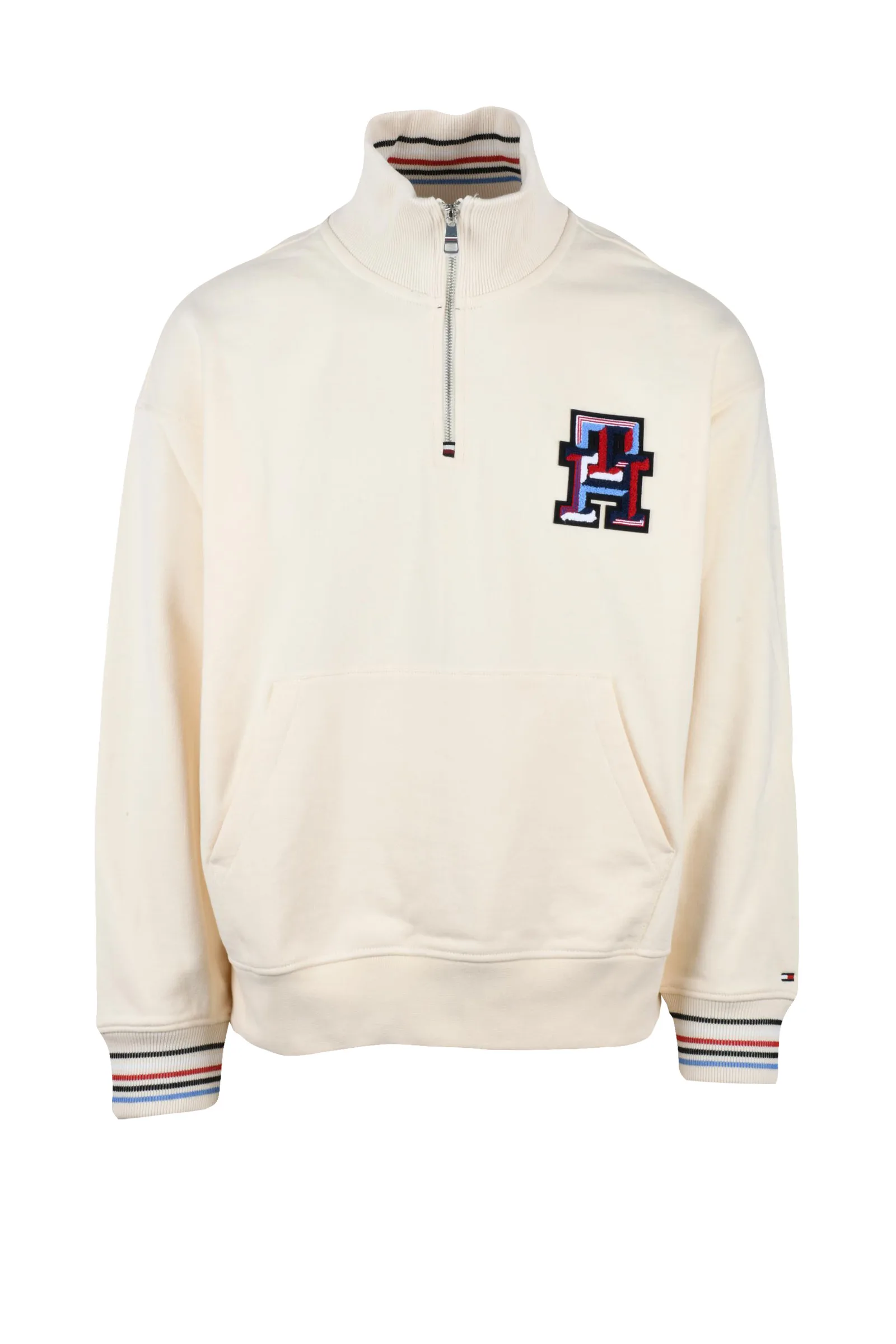 Felpa con Zip Bianco