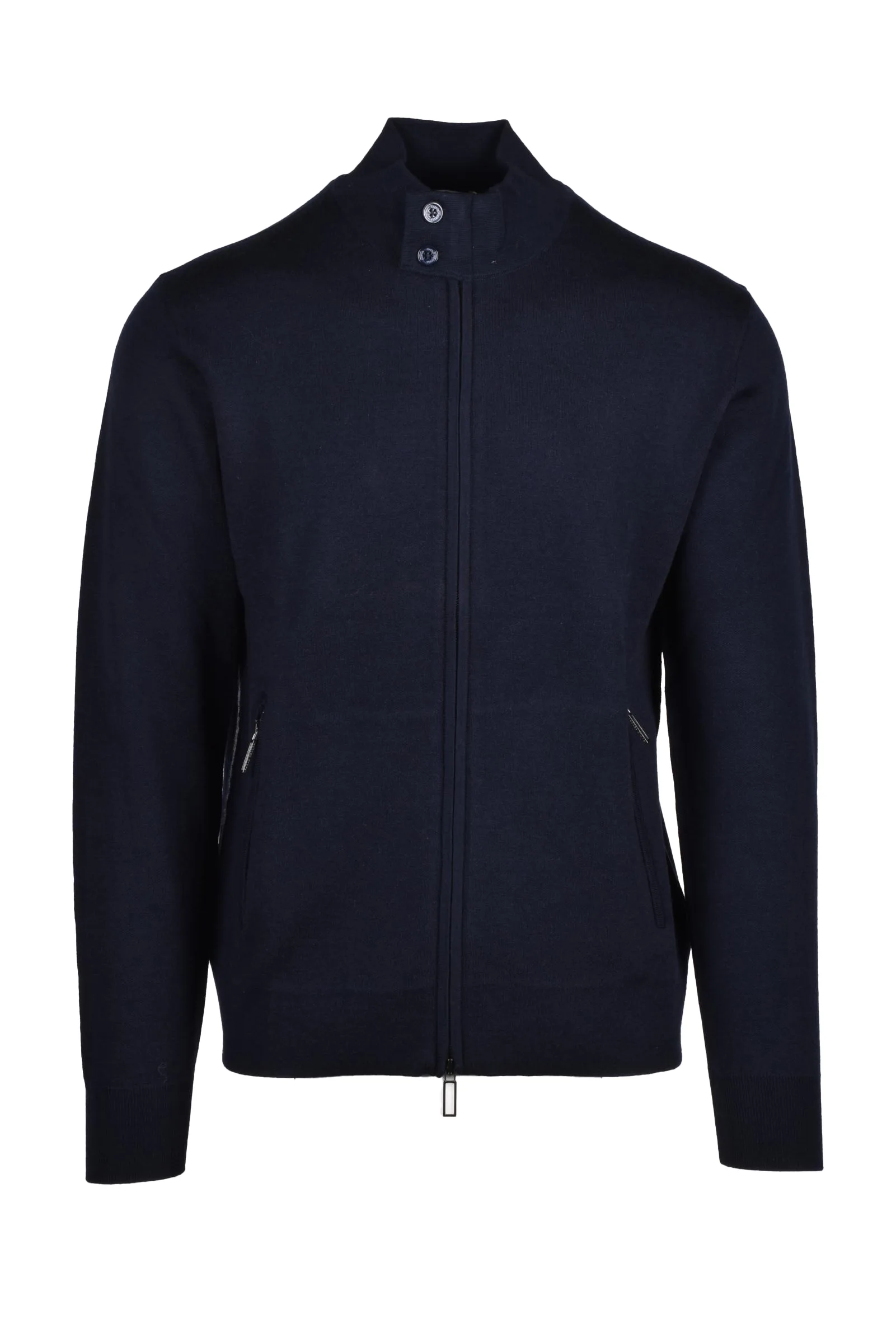 Blaue Strickjacke