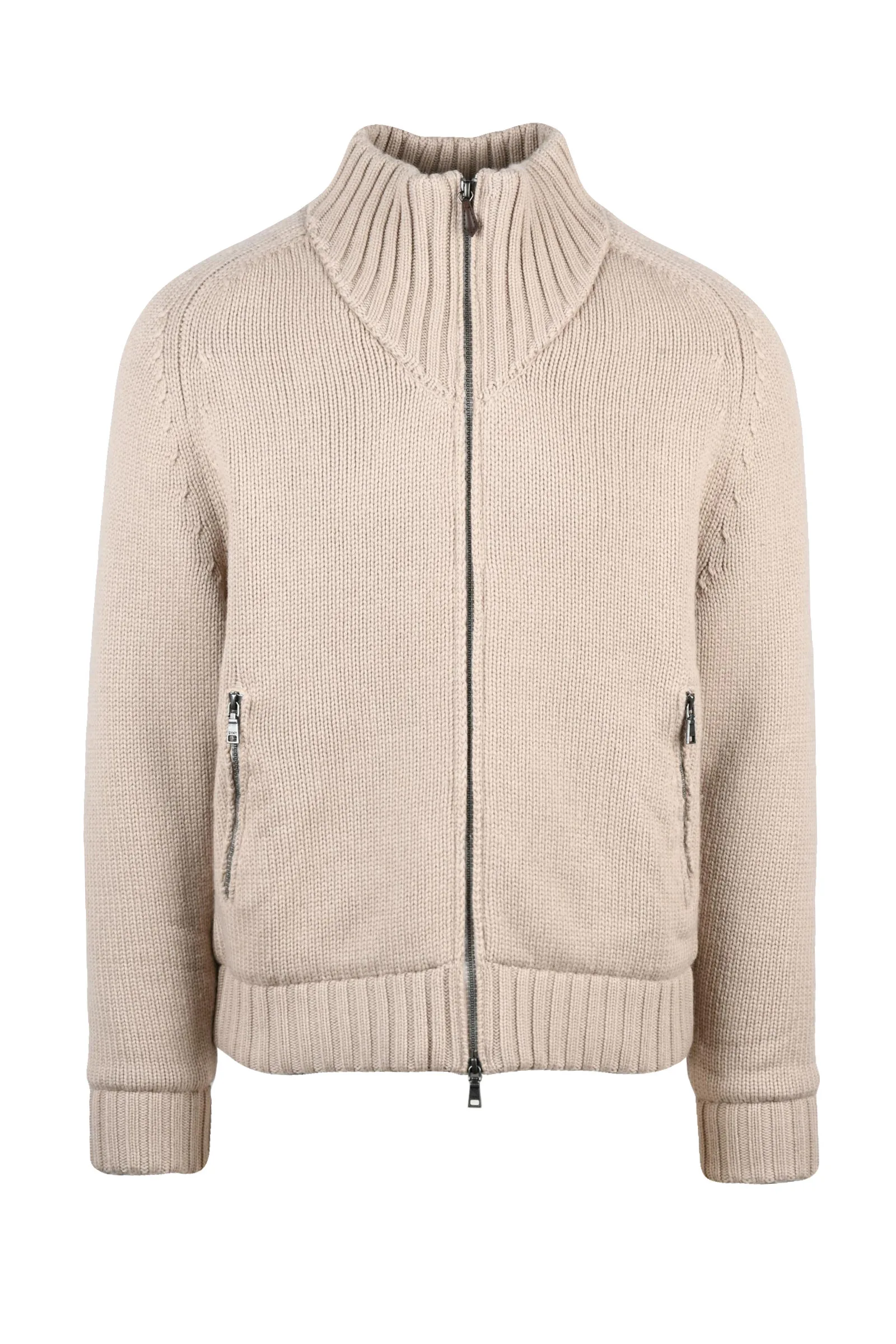 Beige Strickjacke