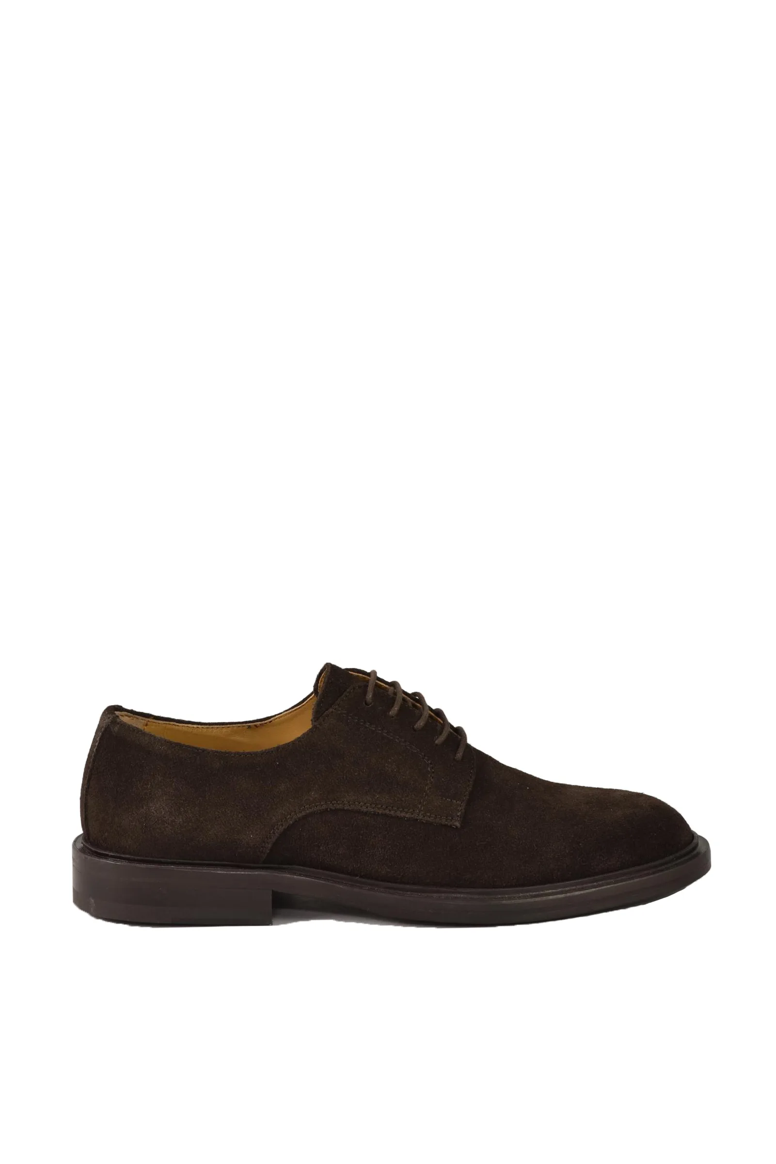 Scarpa Stringata in Pelle e Suede Marrone