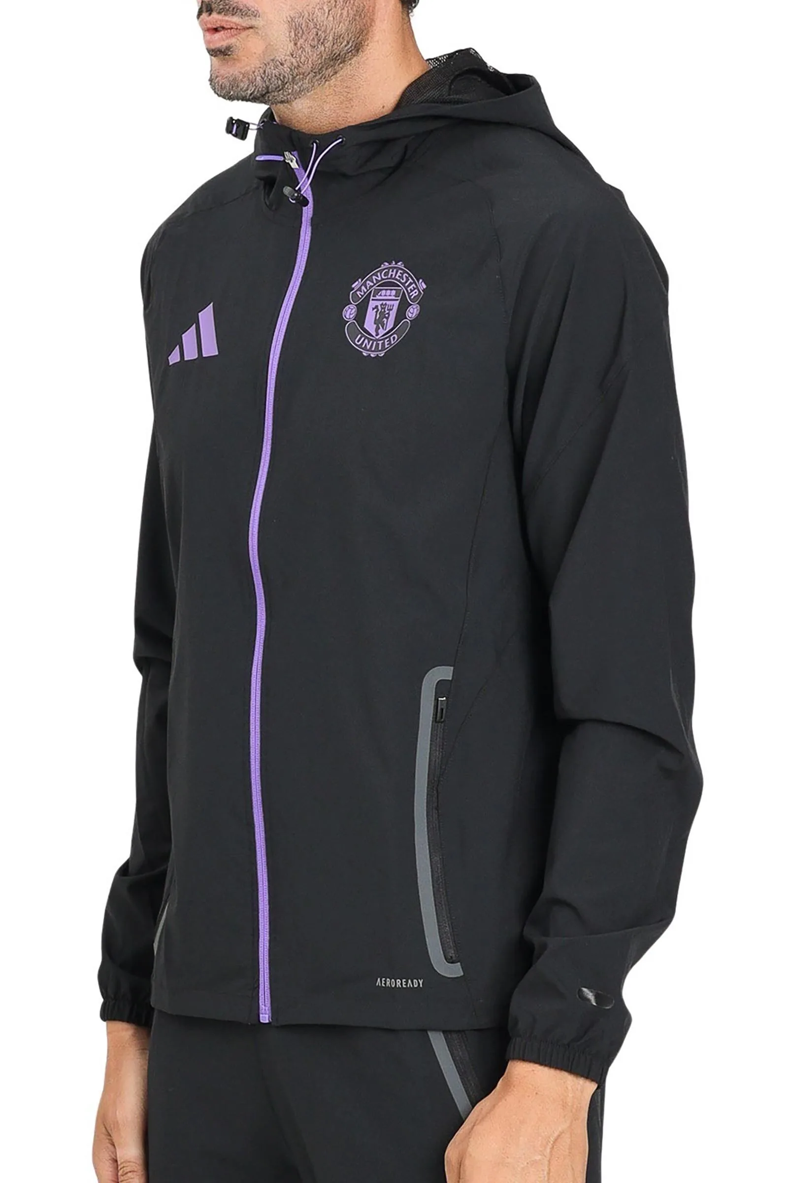 Schwarze winddichte Jacke