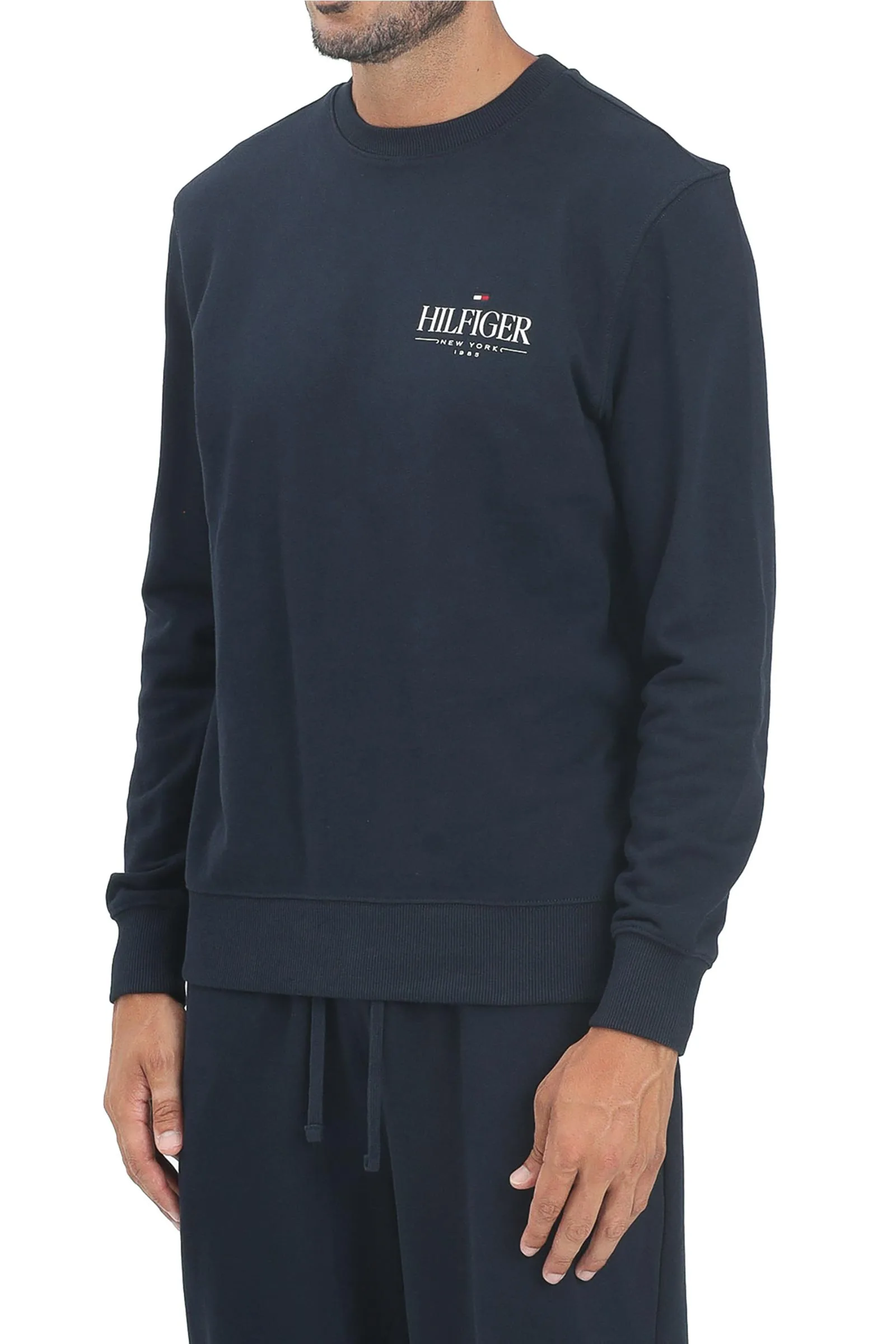 Blaues Sweatshirt mit Rundhalsausschnitt