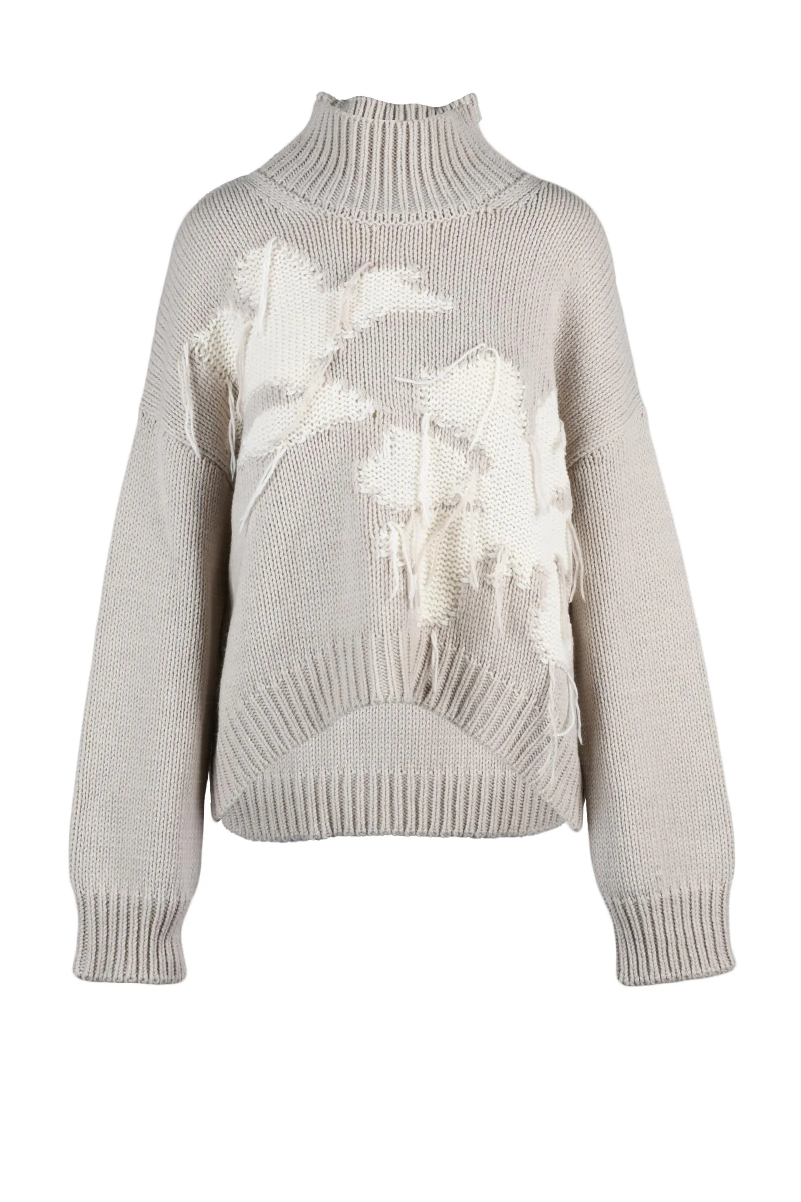 Beigefarbener Rollkragenpullover
