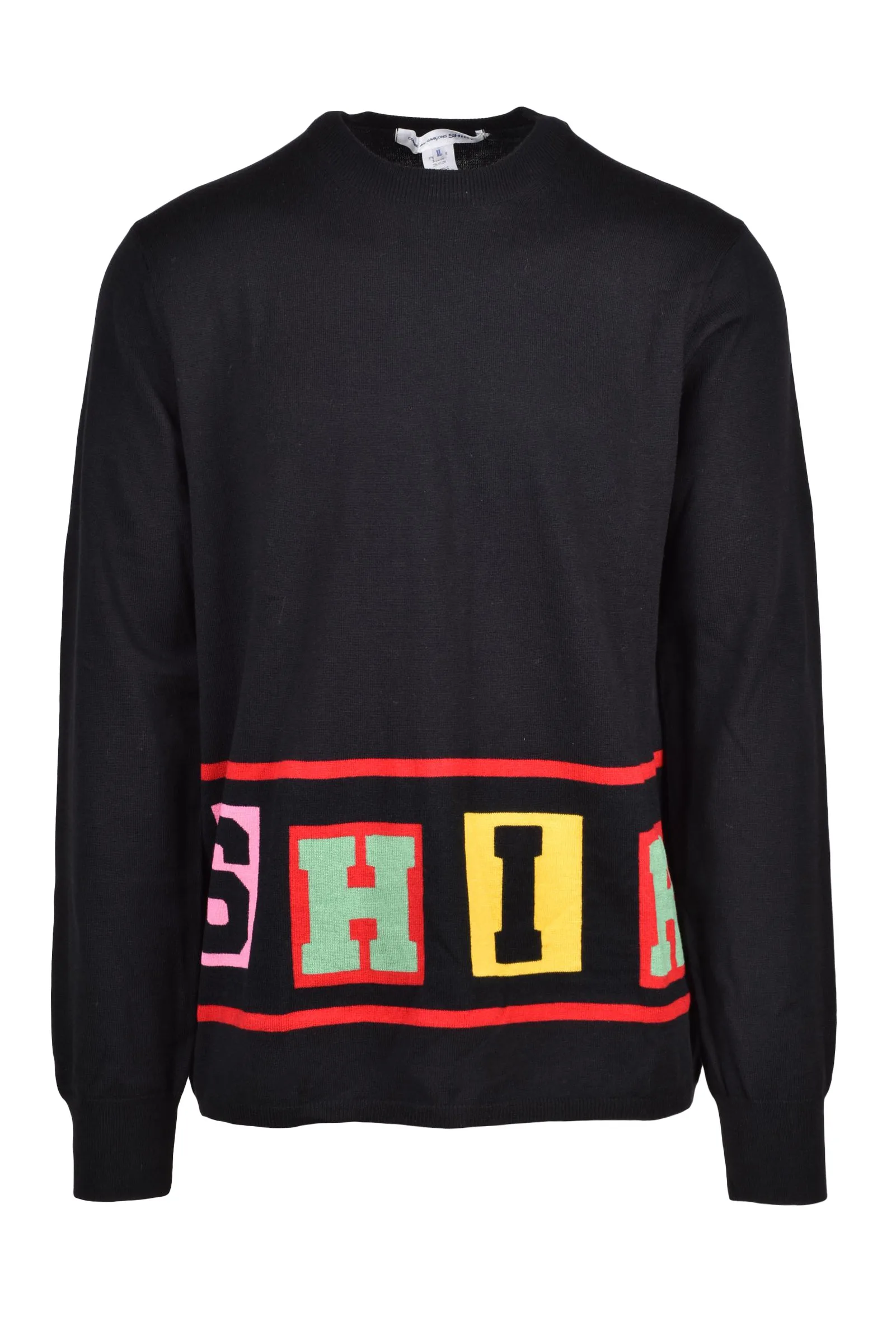 Schwarzer Pullover mit Rundhalsausschnitt