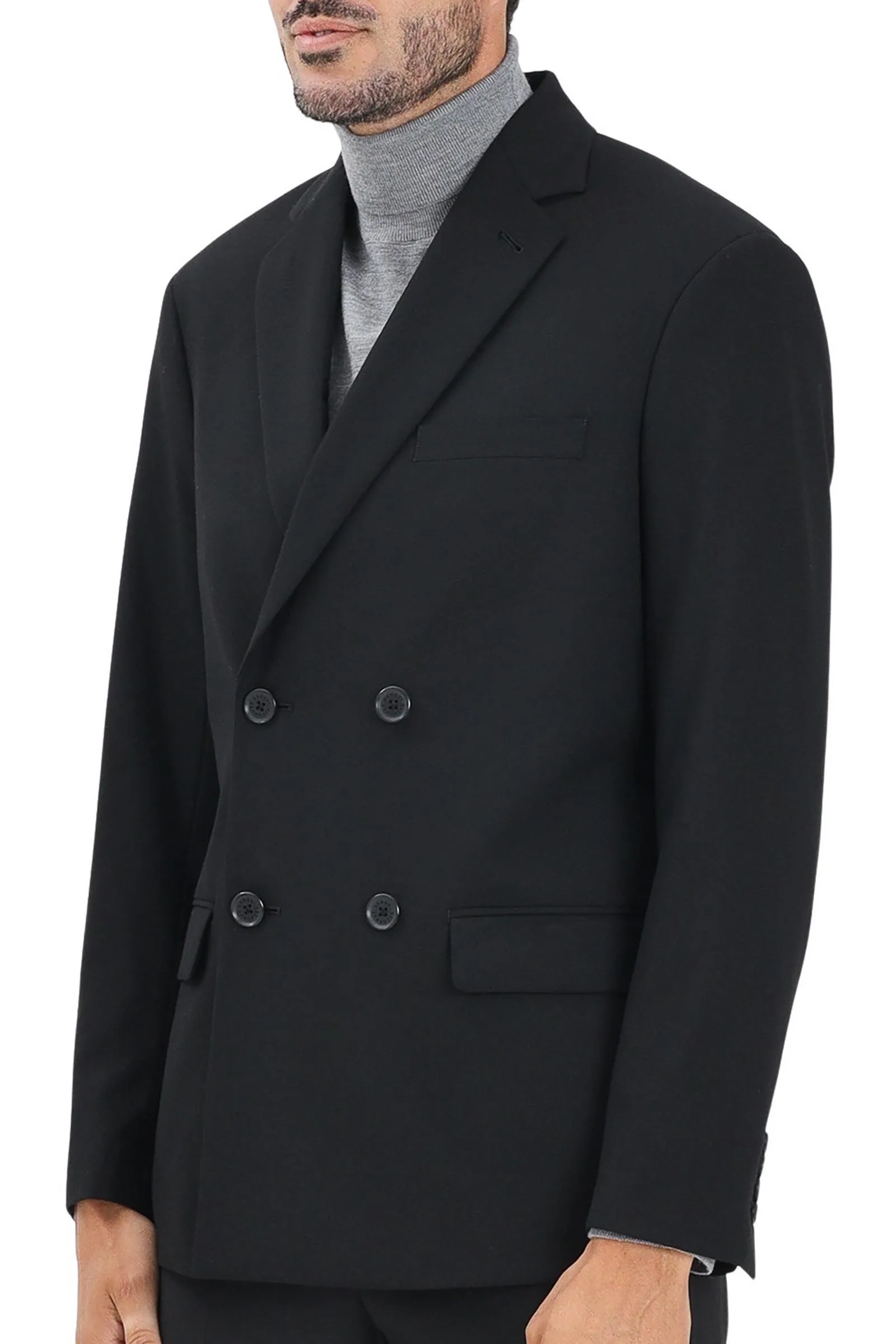 Schwarze zweireihige Jacke