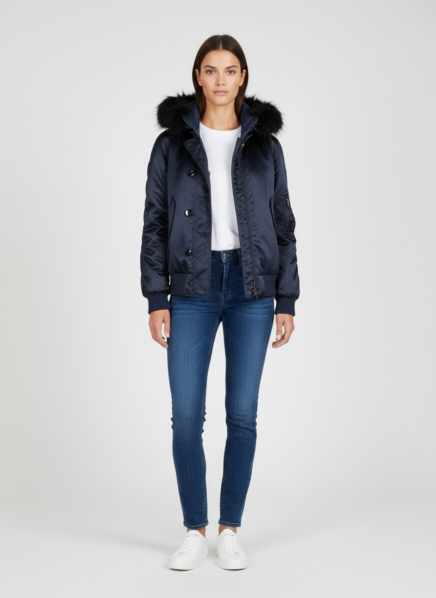 Giacca Bomber Imbottita Blu