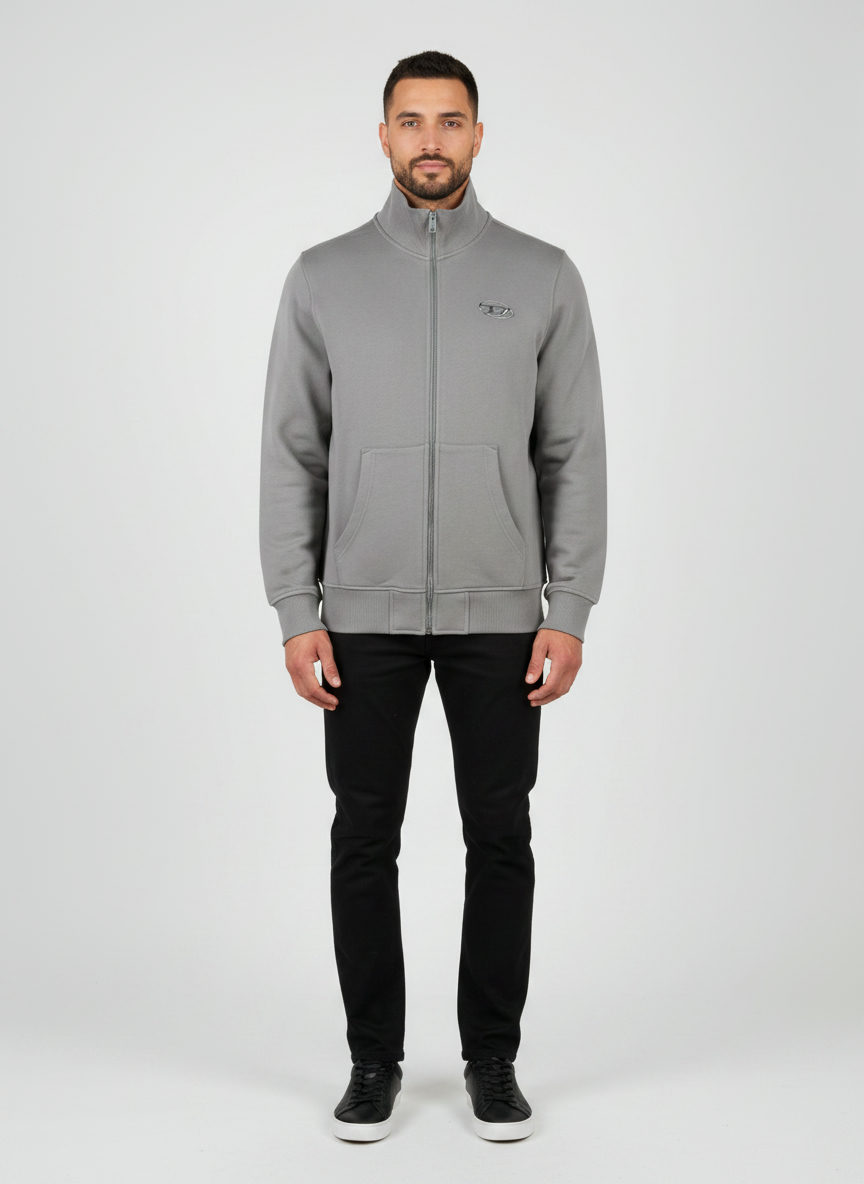 Felpa con Zip Beige