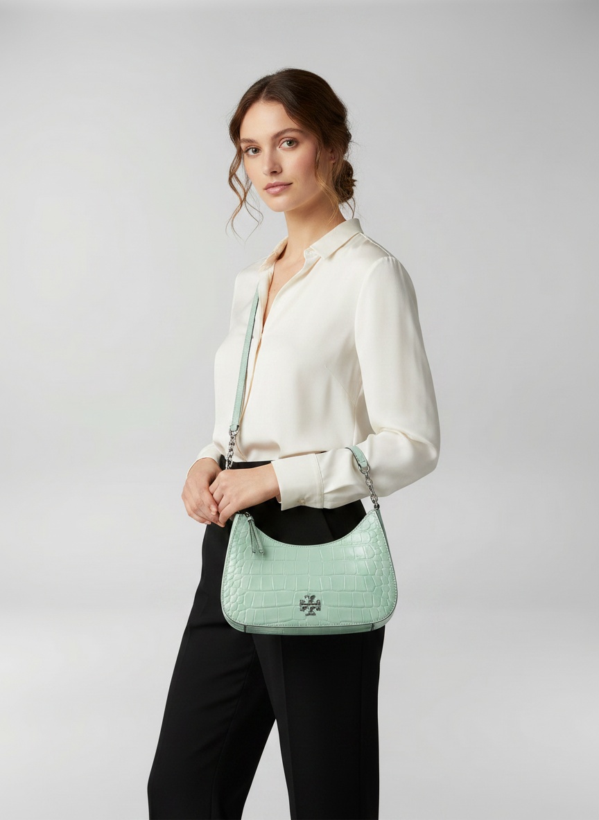 Borsa a Spalla Thea Embossed Verde