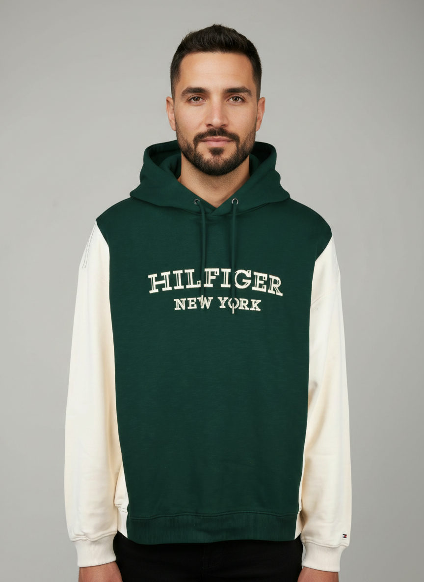 Felpa con Cappuccio Verde