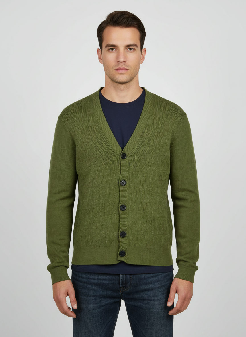 Cardigan a V Verde