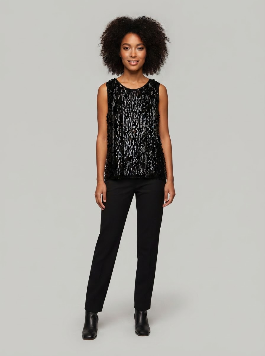 Top Nero Paillettes